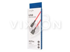 Кабель USB VIXION (K27m) microUSB (1м) (красный)