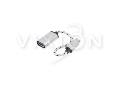 Адаптер VIXION AD75 USB - Type-C с проводом (серебро)