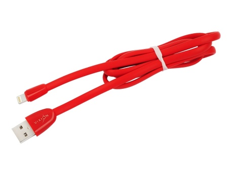 Кабель USB VIXION (K12i) для iPhone Lightning 8 pin (1м) силиконовый (красный)