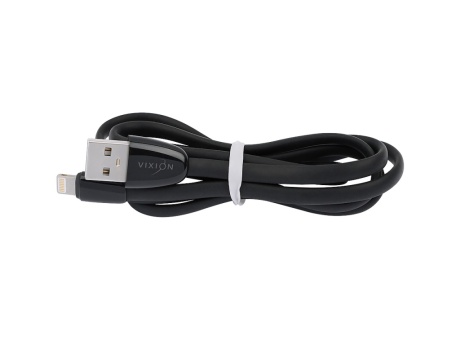Кабель USB VIXION (K12i) для iPhone Lightning 8 pin (1м) силиконовый (черный)