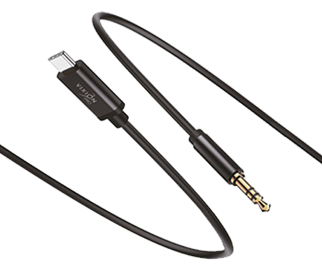 Кабель AUX VIXION PRO (VX-10c) Jack 3,5 (M) - Type-C (черный)