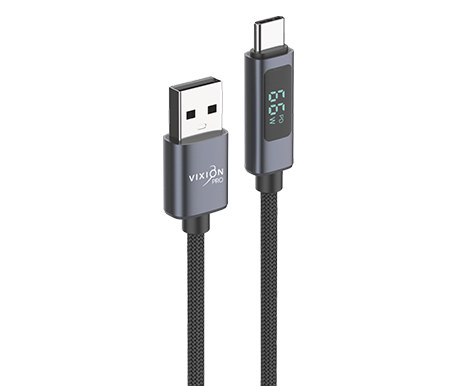 Кабель USB VIXION PRO (VX-23c) Power Delivery Type-C 66W (1м) (серый)