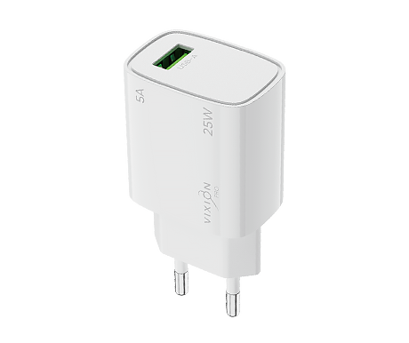 СЗУ VIXION PRO VH-10 (1-USB 22,5W) 5A max (белый)