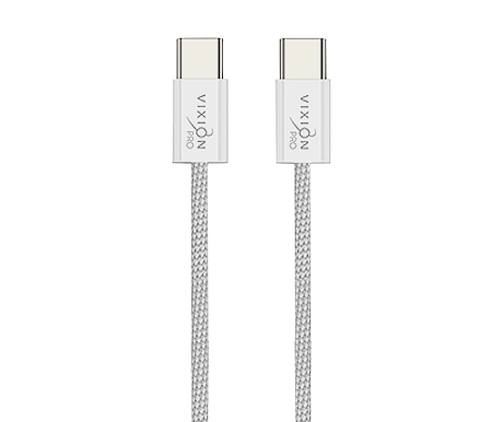 Кабель Type-C VIXION PRO (VX-06c) Type-C 60W текстильный (1м) (белый)