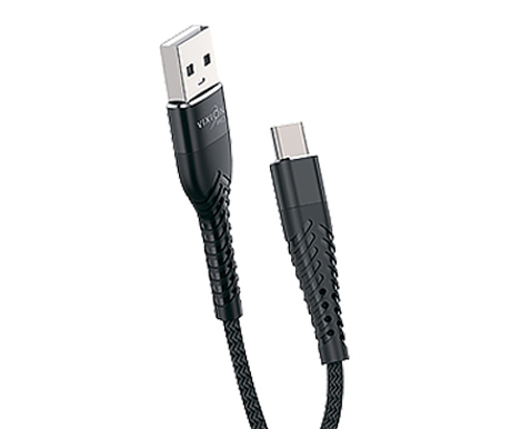 Кабель USB VIXION PRO (VX-26c) Type-C текстильный (1м) (черный)