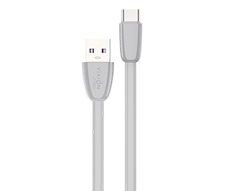 Кабель USB VIXION PRO (VX-12c) Type-C силиконовый (1м) (серый)