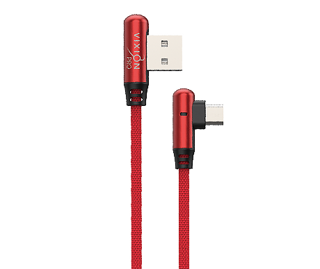 Кабель USB VIXION PRO (VX-14m) MicroUSB угловой (1м) (красный)