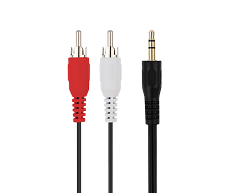 Кабель AUX VIXION PRO (VX-40) 2RCA (M) - Jack 3,5 (M) (1.5м) (черный)