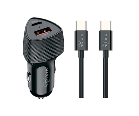 АЗУ VIXION PRO VU-14c (1-USB 3,4A/1-Type-C PD 20W) 20W max + Type-C кабель (1м) (черный)