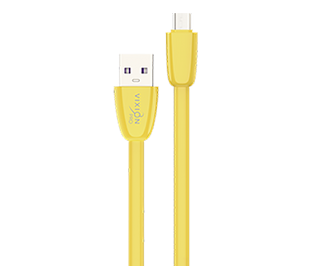 Кабель USB VIXION PRO (VX-12m) microUSB силиконовый (1м) (желтый)