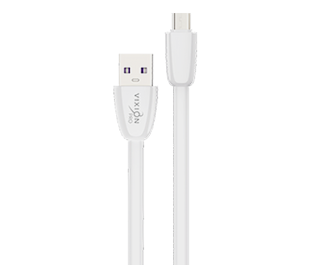 Кабель USB VIXION PRO (VX-12m) microUSB силиконовый (1м) (белый)