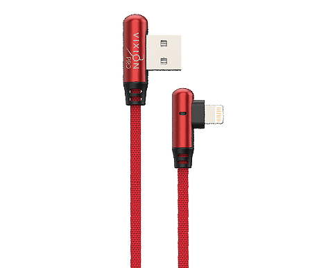 Кабель USB VIXION PRO (VX-14i) для iPhone Lightning 8 pin угловой (1м) (красный)