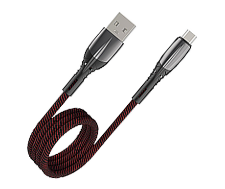 Кабель USB VIXION PRO (VX-09m) MicroUSB Ceramic (1м) (черно/красный)
