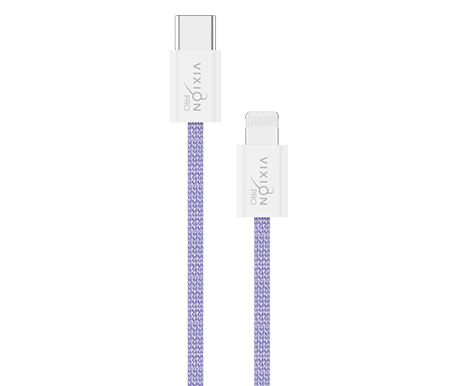 Кабель Type-C VIXION PRO (VX-06i) Lightning 8 pin 20W текстильный (1м) (фиолетовый)