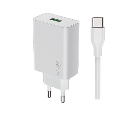 СЗУ VIXION PRO VH-02c (1-USB/2.4A) + Type-C кабель (1м) (белый)