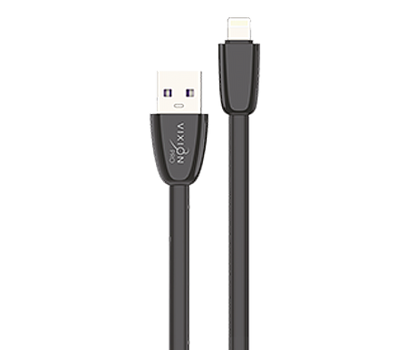 Кабель USB VIXION PRO (VX-12i) для iPhone Lightning 8 pin силиконовый (1м) (черный)