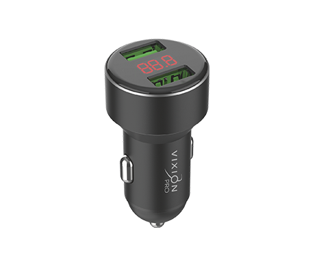 АЗУ VIXION PRO VU-21 (2-USB/2.4A) с LCD (черный)