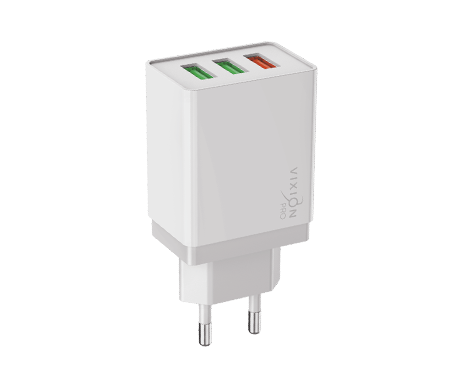 СЗУ VIXION PRO VH-03 (1-USB/3A) Quick Charger 3.0 18W, (2-USB/2.1A) (белый)