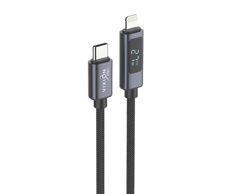 Кабель Type-C VIXION PRO (VX-24i) Lightning 8 pin 27W (1м) (серый)