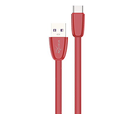 Кабель USB VIXION PRO (VX-12c) Type-C силиконовый (1м) (красный)