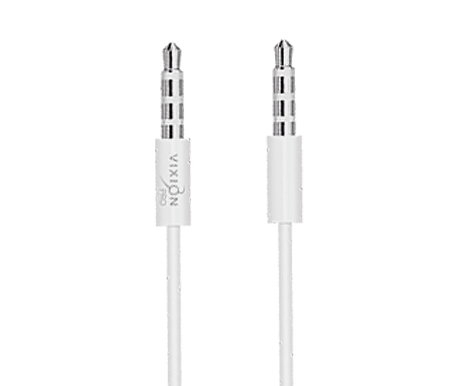 Кабель AUX VIXION PRO (VX-43) 2 x Jack 3,5 (M) (1м) (белый)