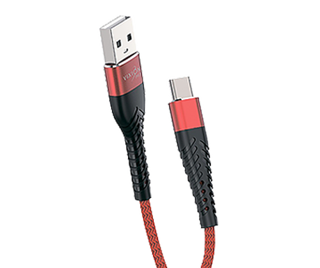 Кабель USB VIXION PRO (VX-26c) Type-C текстильный (1м) (красный)