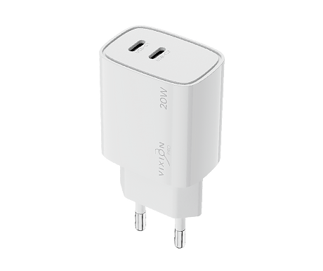 СЗУ VIXION PRO VH-13 (2-Type-C PD 20W) 20W max (белый)