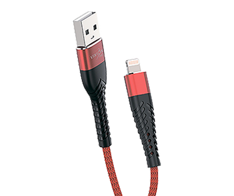 Кабель USB VIXION PRO (VX-26i) для iPhone Lightning 8 pin текстильный (1м) (красный)