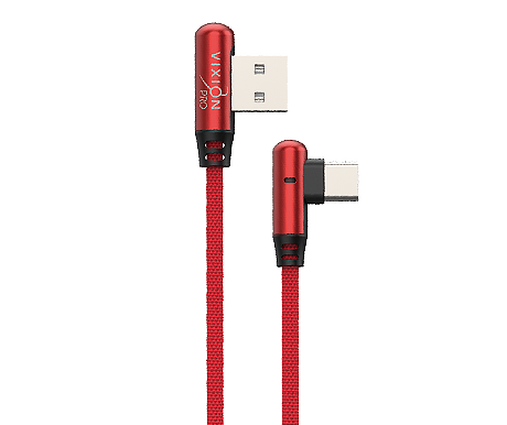 Кабель USB VIXION PRO (VX-14c) Type-C угловой (1м) (красный)