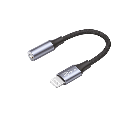 Кабель AUX VIXION PRO (VX-13i) Jack 3.5 (F) - Lightning (серебро)