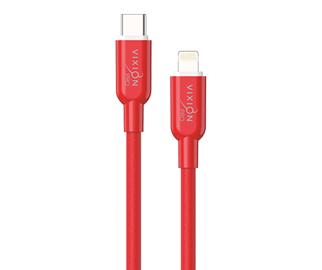 Кабель Type-C VIXION PRO (VX-28i) Lightning 20W силиконовый (1м) (красный)