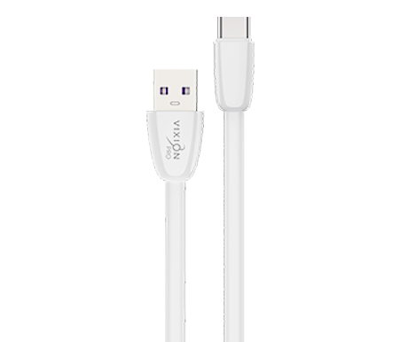 Кабель USB VIXION PRO (VX-12c) Type-C силиконовый (1м) (белый)
