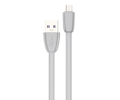 Кабель USB VIXION PRO (VX-12m) microUSB силиконовый (1м) (серый)