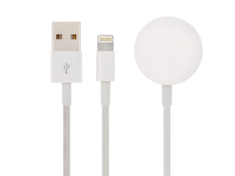 Кабель зарядки VIXION (K24)  2в1 для Apple Watch 1/2/3/4/5/6/SE + Lightning 8 pin (1м) (белый)