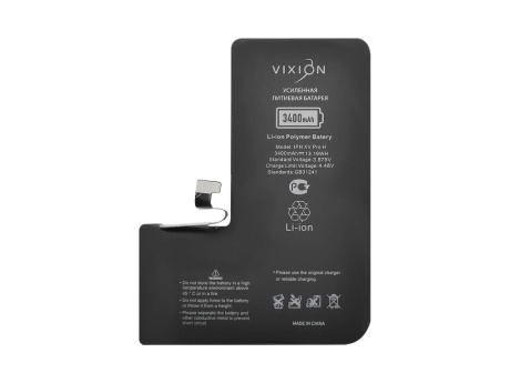 Аккумулятор для iPhone 15 Pro (Vixion) усиленная (3400 mAh) с монтажным скотчем