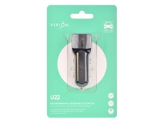 АЗУ VIXION U22 (2-USB/2.1A) длинный блок (черный)