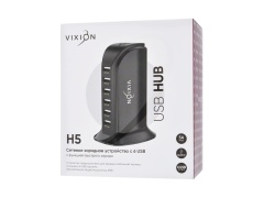 СЗУ VIXION H5 Quick Charger 25W 6USB (черный)