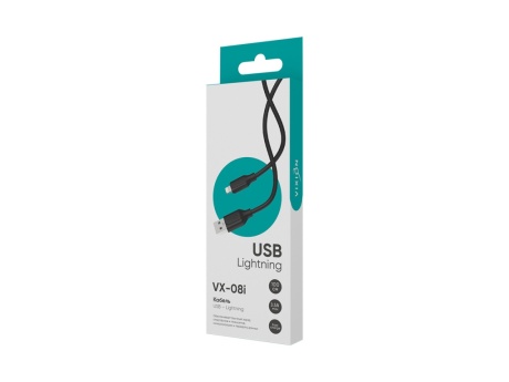 Кабель USB VIXION PRO (VX-08i) 3,5A для iPhone Lightning 8 pin (1м) (черный)