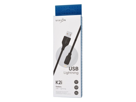 Кабель USB VIXION (K2i) для iPhone Lightning 8 pin (2м) (черный)