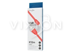 Кабель USB VIXION (K12m) microUSB (1м) силиконовый (красный)