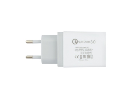 СЗУ VIXION H1 (1-USB) Quick Charger 3.0 (белый)