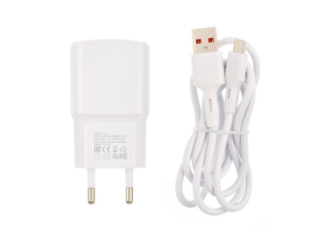 СЗУ VIXION L5m (1-USB/2.1A) + micro USB кабель 1м (белый)