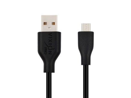 Кабель USB VIXION PRO (VX-02m) microUSB (1м) (черный)