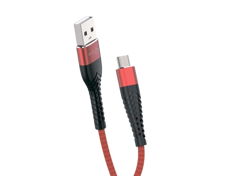 Кабель USB VIXION PRO (VX-26m) MicroUSB текстильный (1м) (красный)