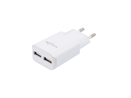 СЗУ VIXION L2i (2-USB/1.2A) + Lightning кабель 1м (белый)