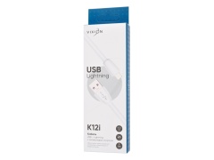 Кабель USB VIXION (K12i) для iPhone Lightning 8 pin (1м) силиконовый (белый)