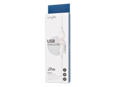 Кабель USB VIXION (J7m) microUSB длинный коннектор (1м) (белый)