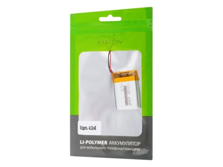 Аккумулятор универсальный 4x24x45 mm 380mAh (3,7V Li-Pol) (Vixion)