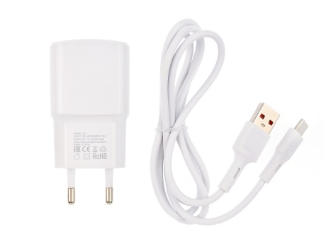 СЗУ VIXION L5c (1-USB/2.1A) + Type-C кабель 1м (белый)