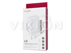 СЗУ VIXION L2i (2-USB/1.2A) + Lightning кабель 1м (белый)